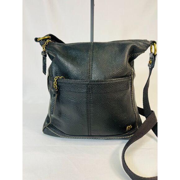 The Sak Iris Black Pebbled Leather Crossbody Shoulder Bag Boho Adjustable Basic - Picture 1 of 11